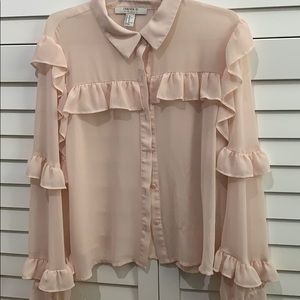 Blush pink transparent blouse